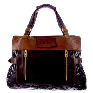 Chloe Two-Tone Leather Shoulder Bag